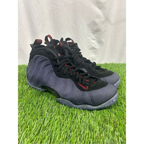 VNDS 2018 NIKE AIR FOAMPOSITE ONE DENIM OBSIDIAN BLUE BLACK RED 314996-404 10 - Picture 1 of 7